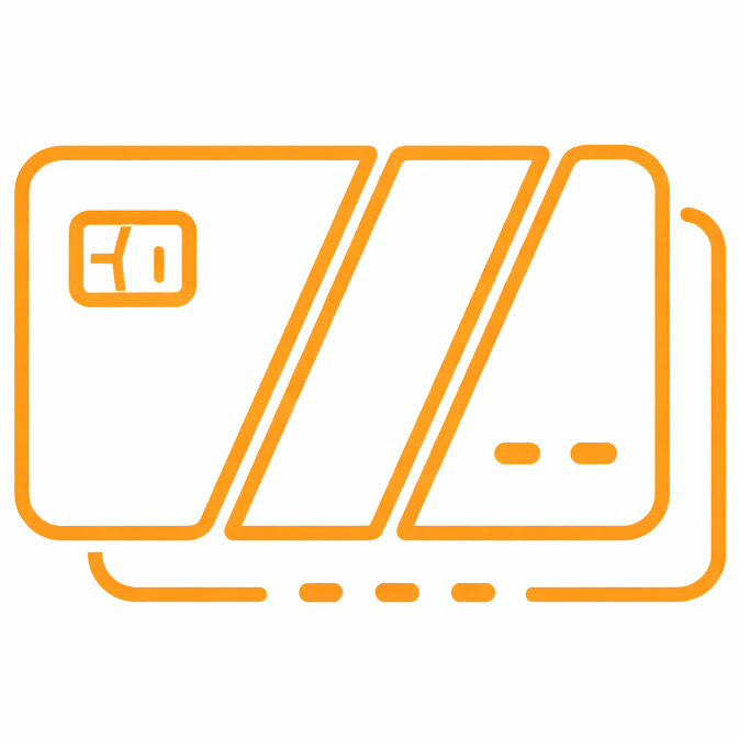 Orange outline of a car on a white background