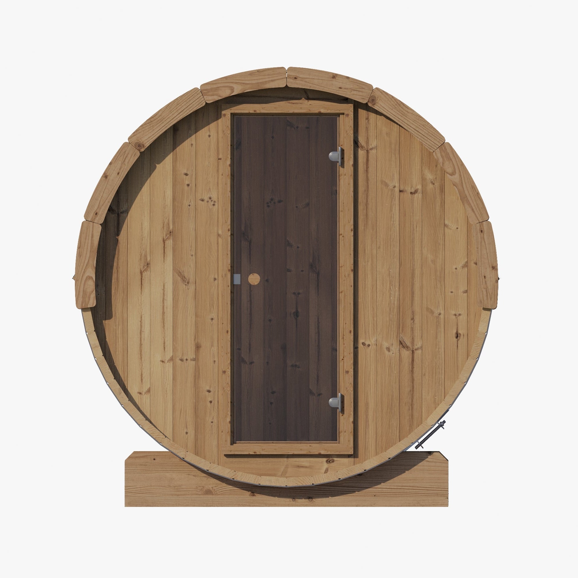 Wooden barrel with a dark interior on a white background