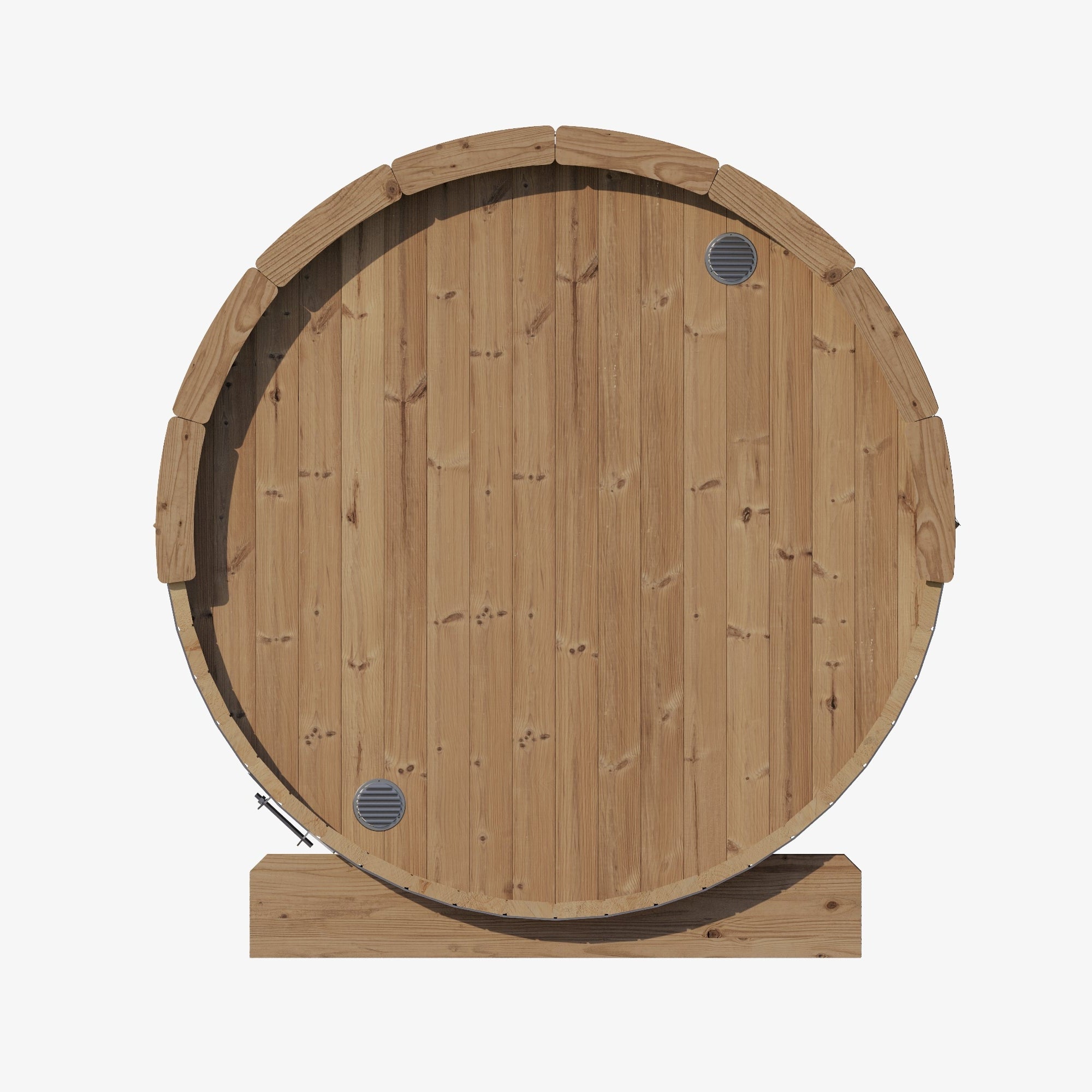 Wooden barrel with a white background