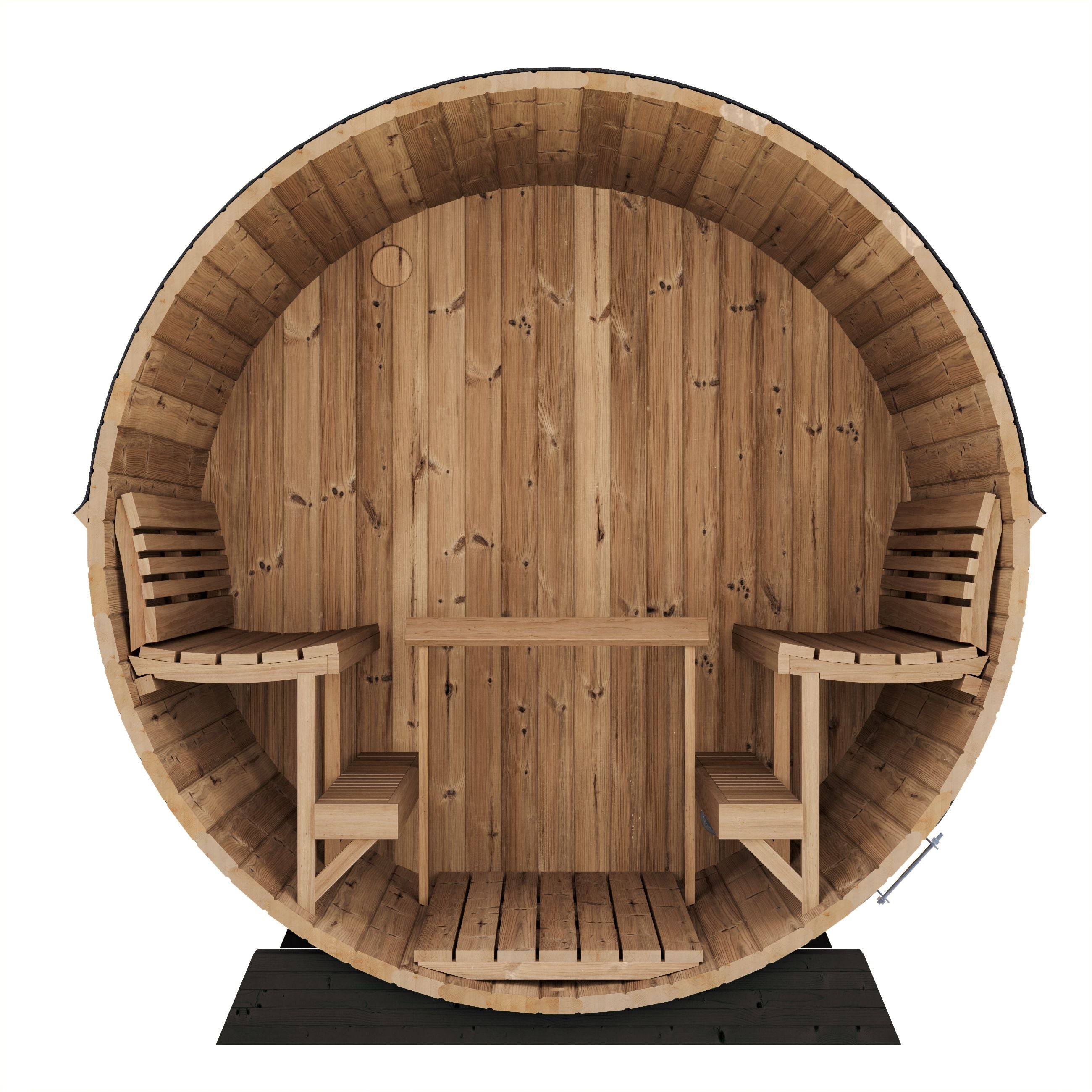 SaunaLife EE8G Barrel Sauna | 6 Person Glass Front