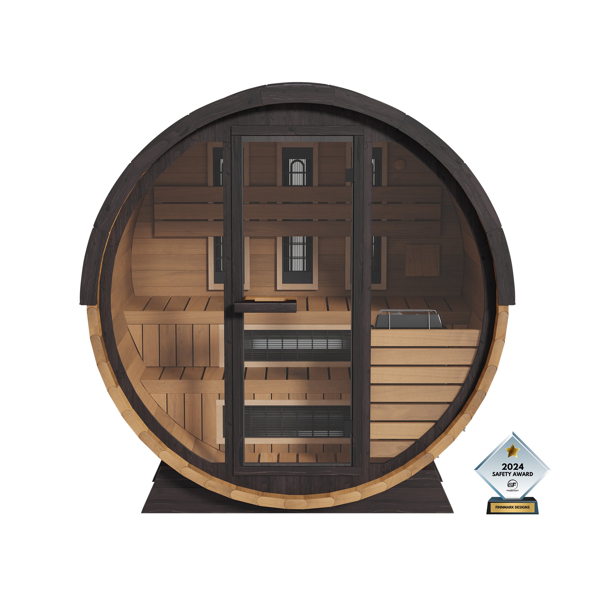 Finnmark FD-6 Outdoor Cedar Barrel Sauna | 4 Person Hybrid Near & Far