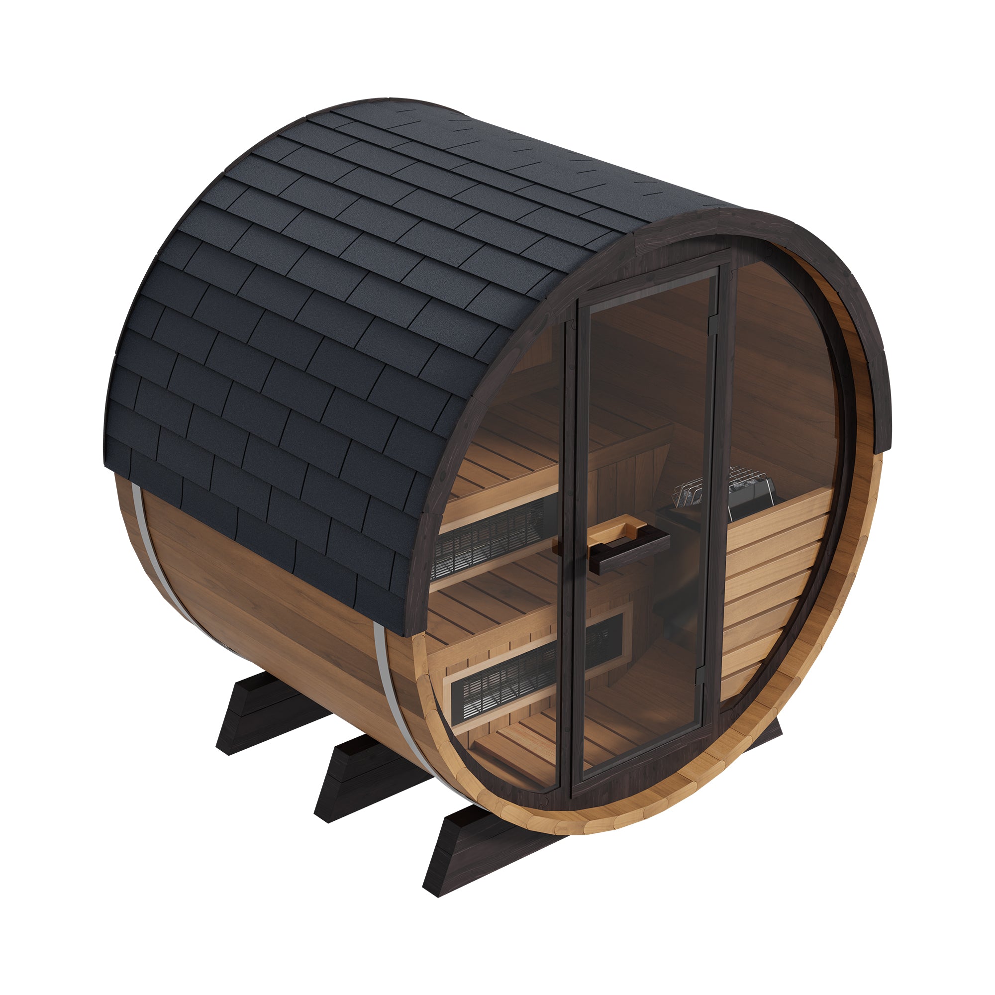 Finnmark FD-6 Outdoor Cedar Barrel Sauna | 4 Person Hybrid Near & Far