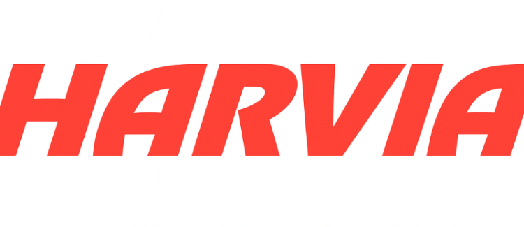 Red 'HARVIA' logo on a white background