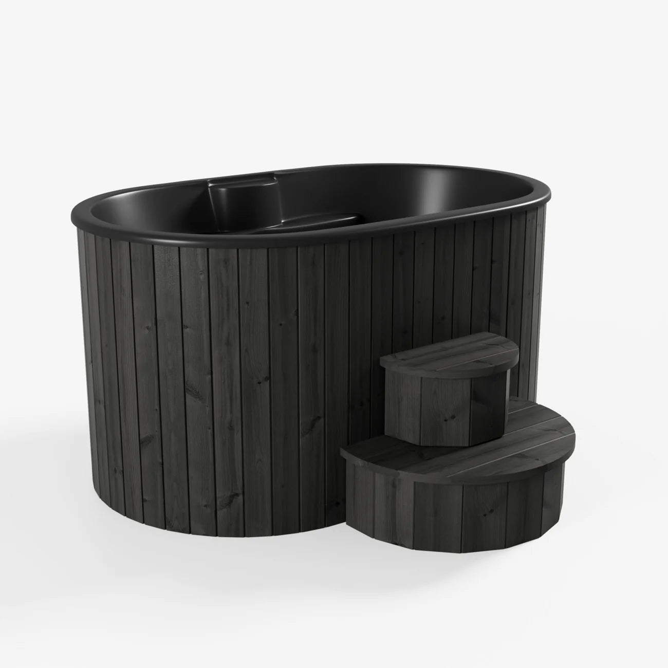 SaunaLife S2B 2-Person Cold/Hot Plunge Tub | Black Thermo-Pine, 200 Gal