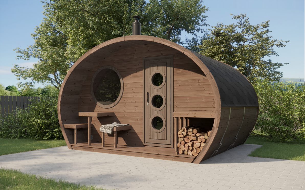 SaunaLife G11 Outdoor Sauna | 8 Person 2-Room Garden Suite