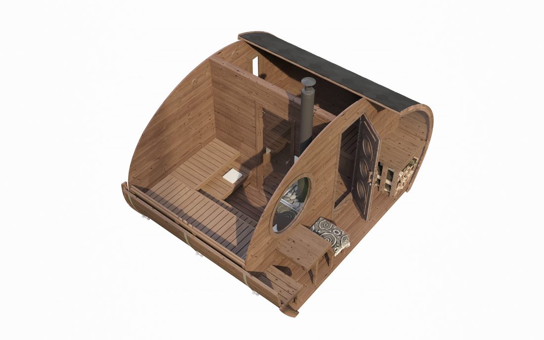 SaunaLife G11 Outdoor Sauna | 8 Person 2-Room Garden Suite