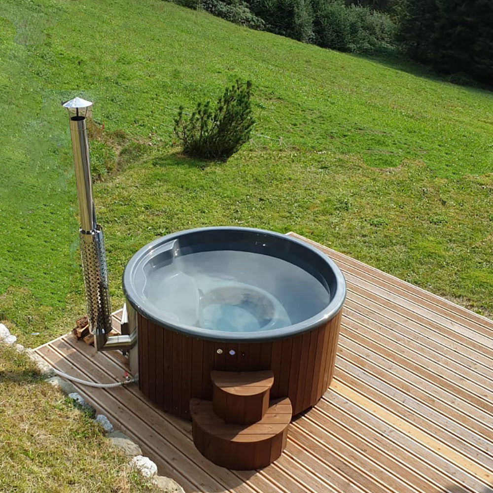SaunaLife S4N Wood-Fired Hot Tub | 6-Person Thermo-Spruce Spa