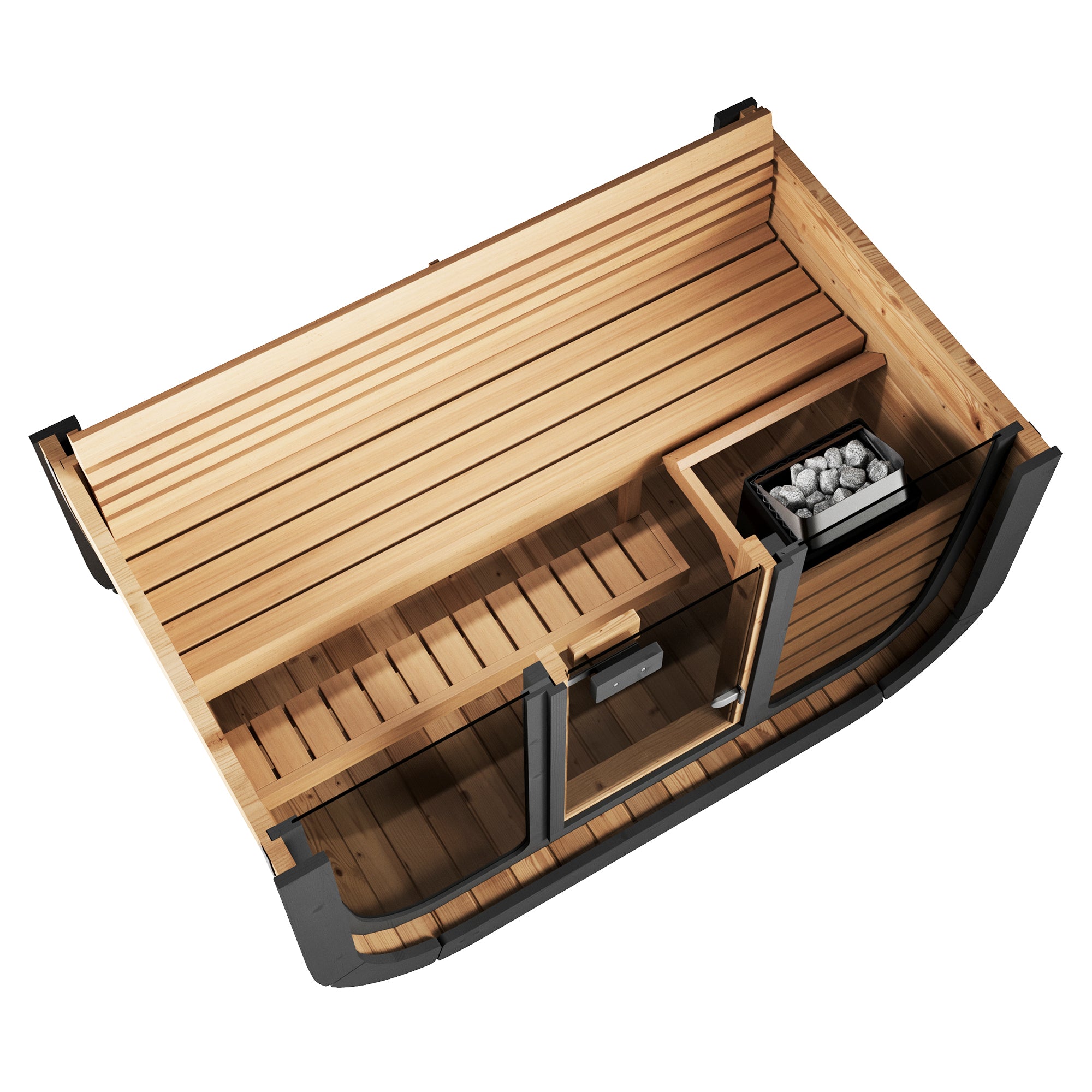 SaunaLife CL4G 3-Person Outdoor Cube Sauna Kit, Bronze Glass & Wi-Fi LED