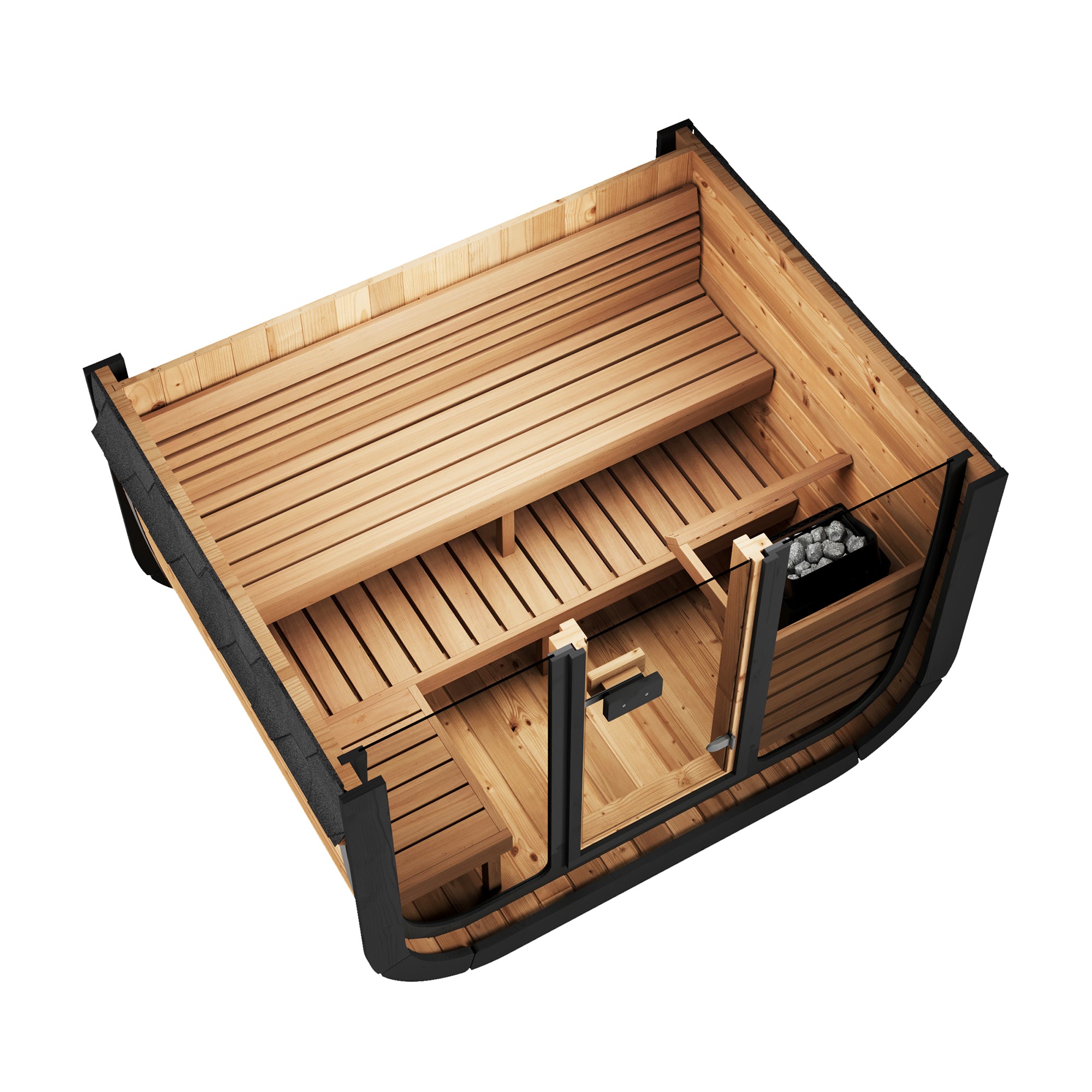 SaunaLife CL5G Outdoor Sauna | 4 Person Thermo-Spruce Cube