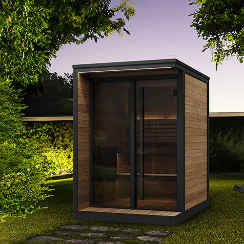 SaunaLife GL4 Outdoor Sauna | 4 Person Thermo-Spruce Luxury Kit