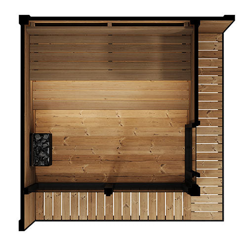 SaunaLife GL6 Outdoor Sauna | 6 Person Thermo-Spruce Luxury Kit