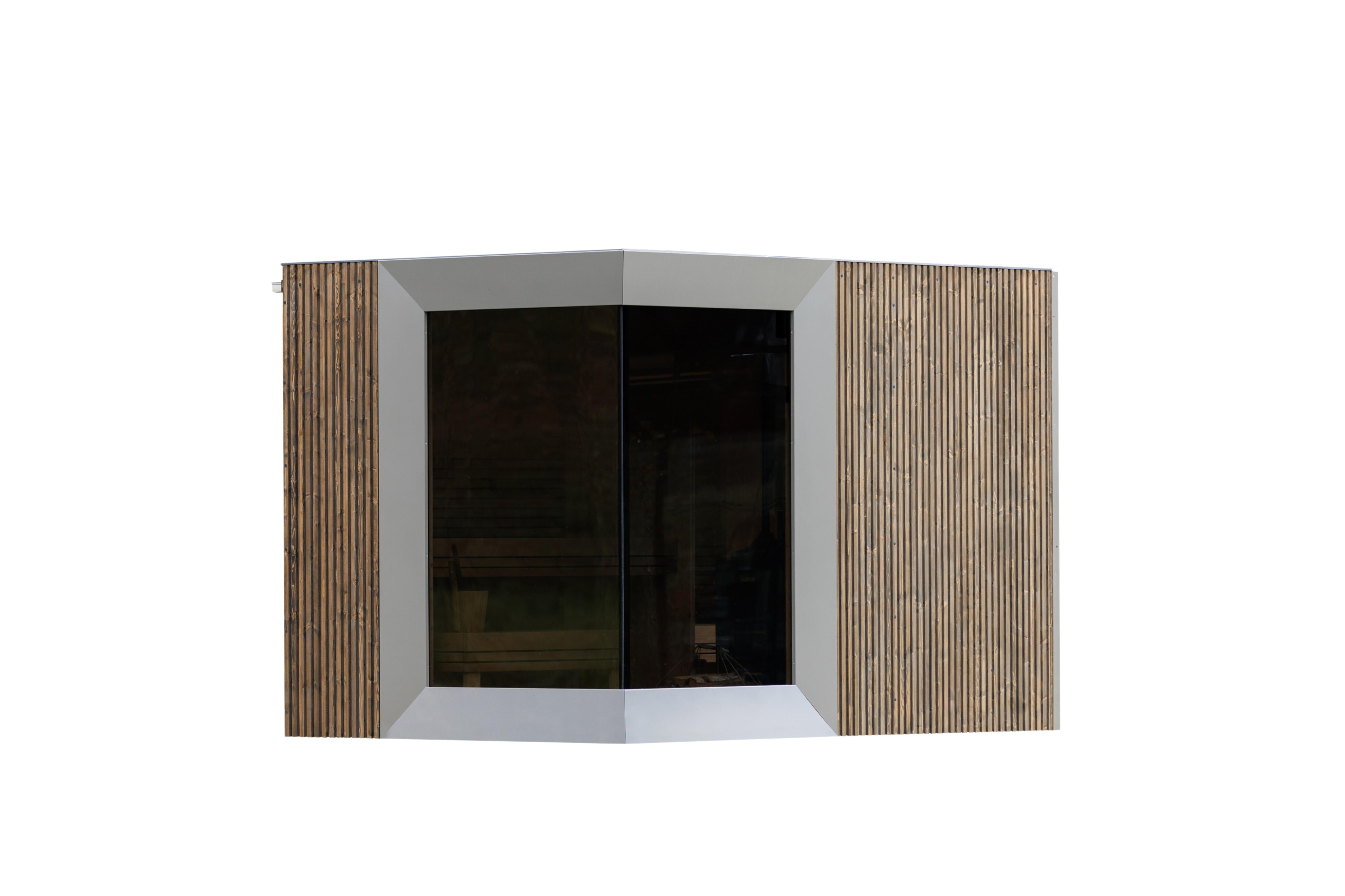 Genevas Zermatt Pre-Assembled Outdoor Sauna Cabin with Private Changing Room