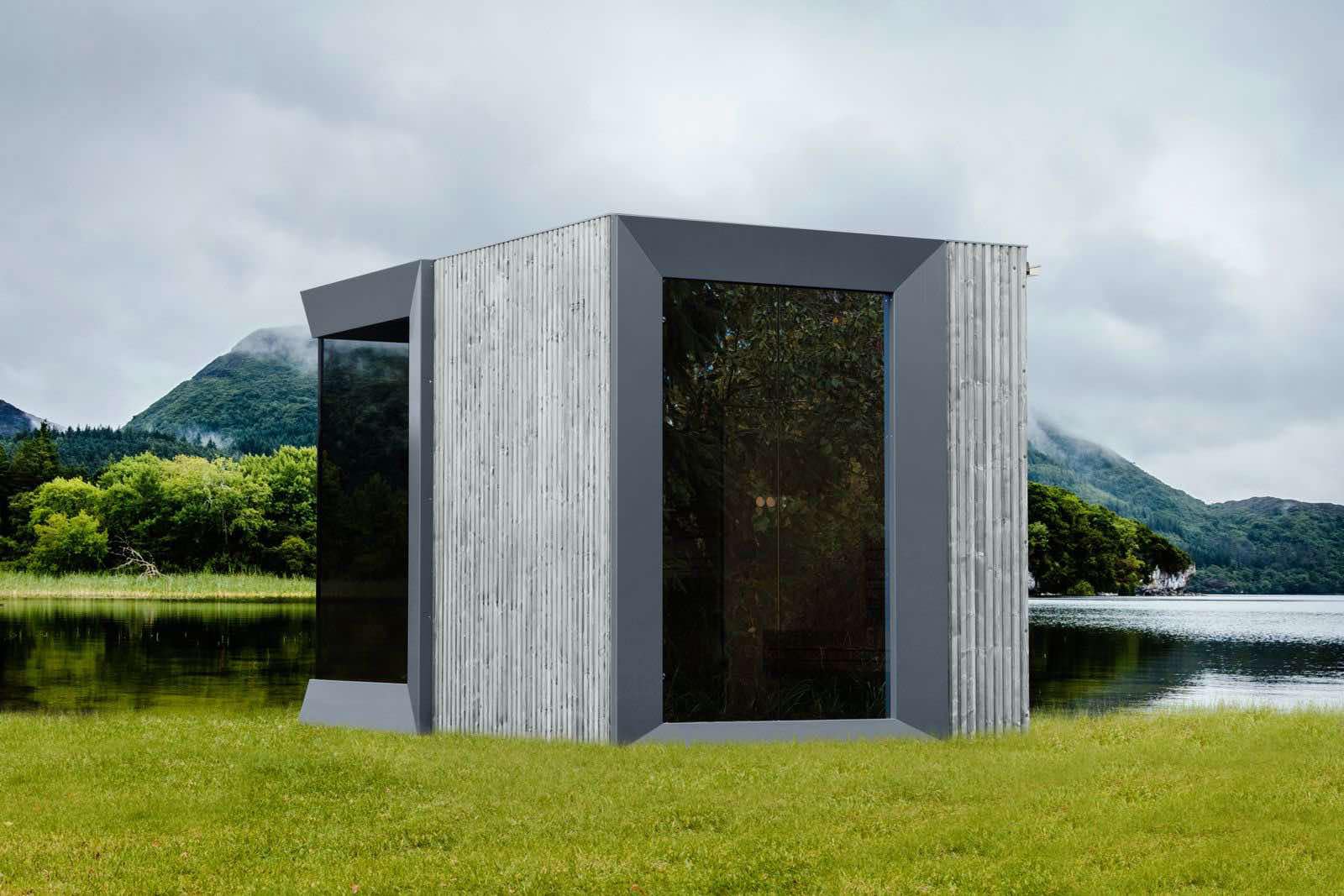 Genevas Zermatt Pre-Assembled Outdoor Sauna Cabin with Private Changing Room