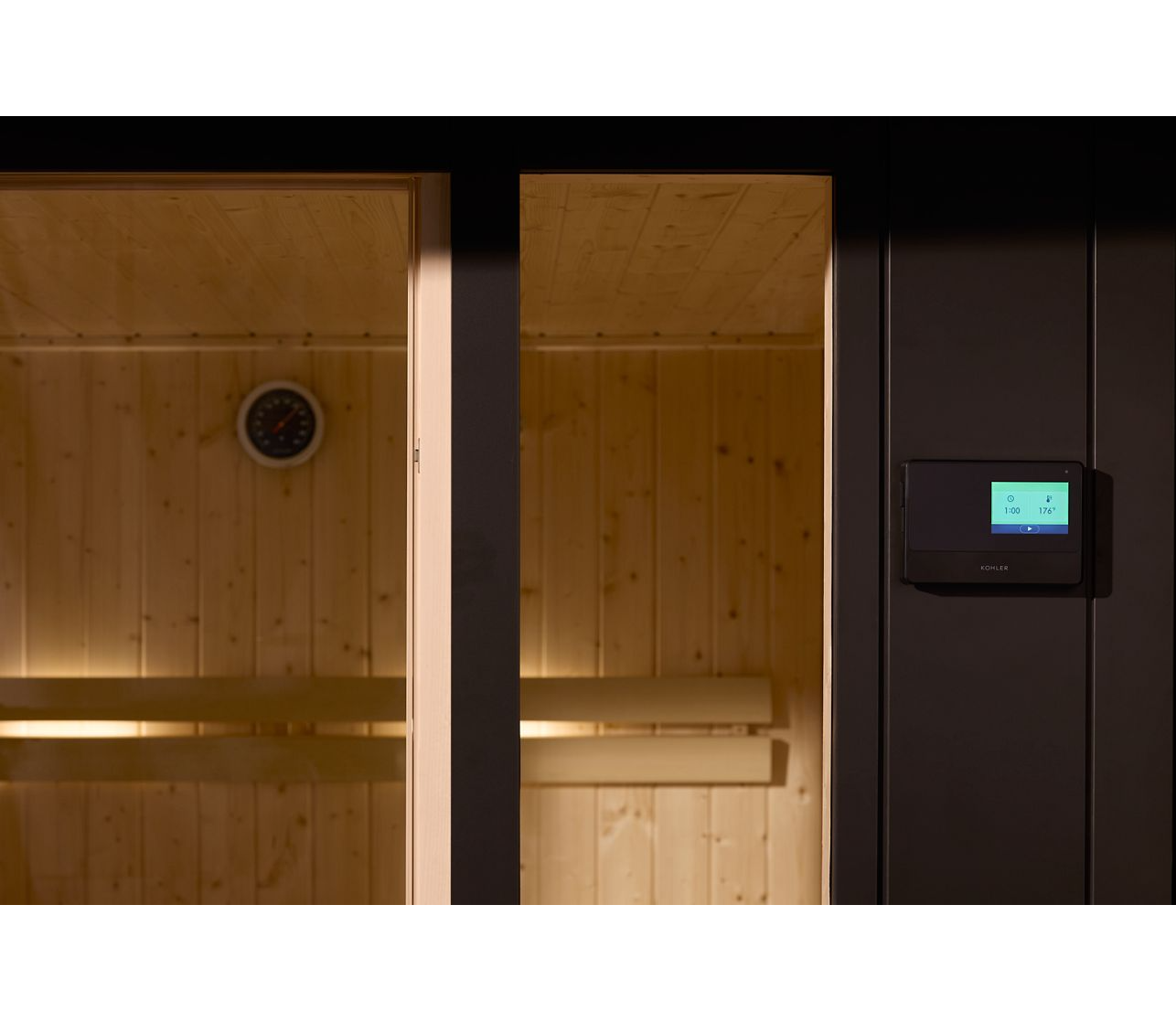 Kohler C1 5-Person Indoor Sauna Kit, Graphite Grey, No-Floor Configuration