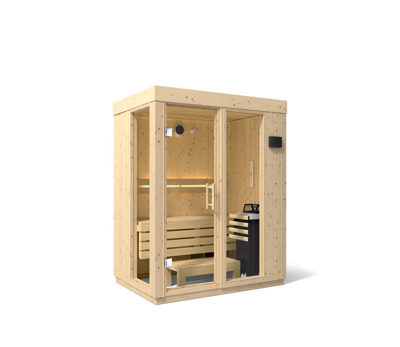 Kohler C1 Indoor 2-Person Sauna in Scandinavian Spruce – No Floor