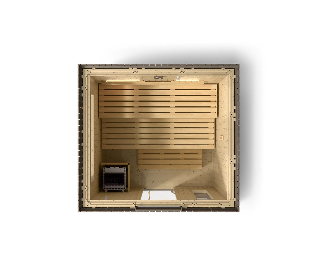 Kohler C2 Outdoor Sauna in Weathered Grey Spruce – 5 Person