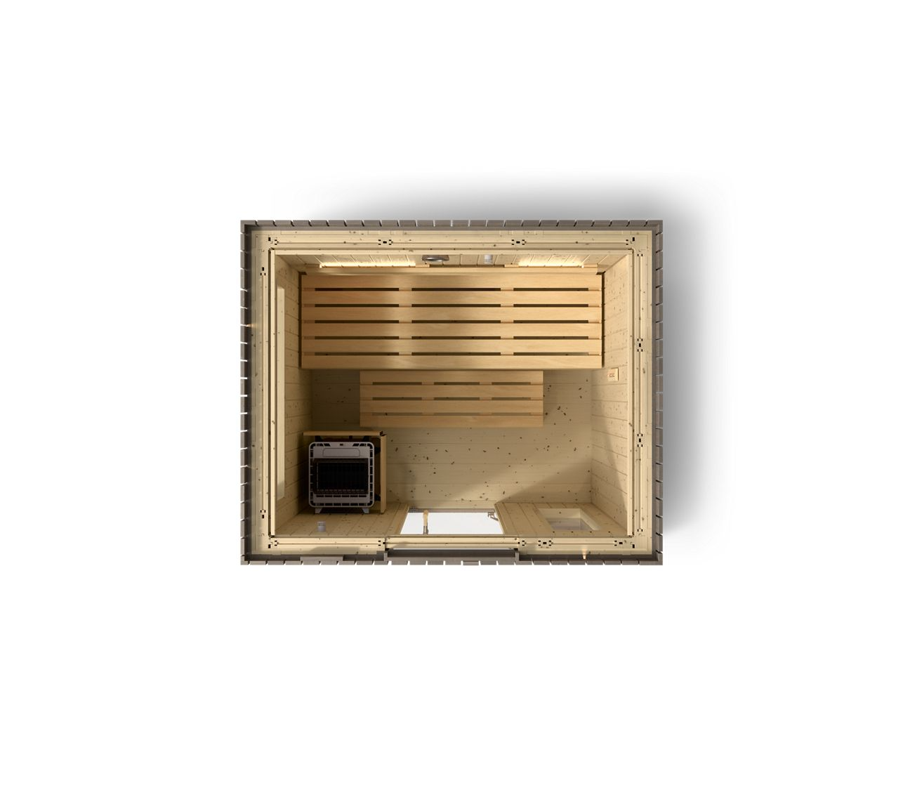 Kohler C2 Outdoor Sauna in Weathered Grey Spruce – 3 Person