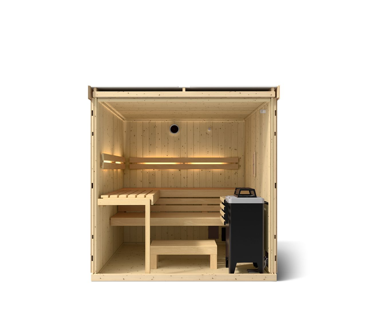 Kohler C1 5-Person Indoor Sauna Cabin with Spruce Floor & 9kW Heater