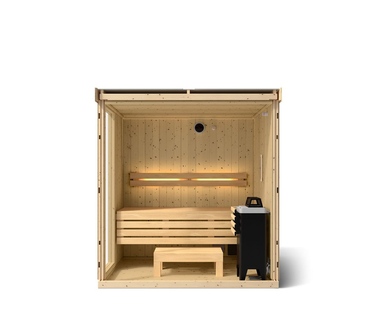 Kohler C1 Indoor 3-Person Sauna in Scandinavian Spruce With Floor