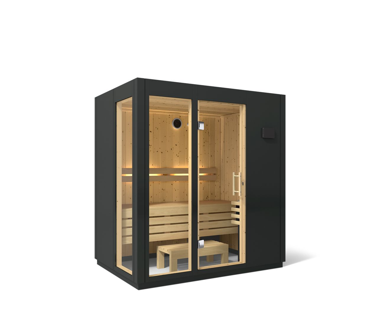 Kohler C1 3-Person Indoor Sauna – Graphite Black, No Floor