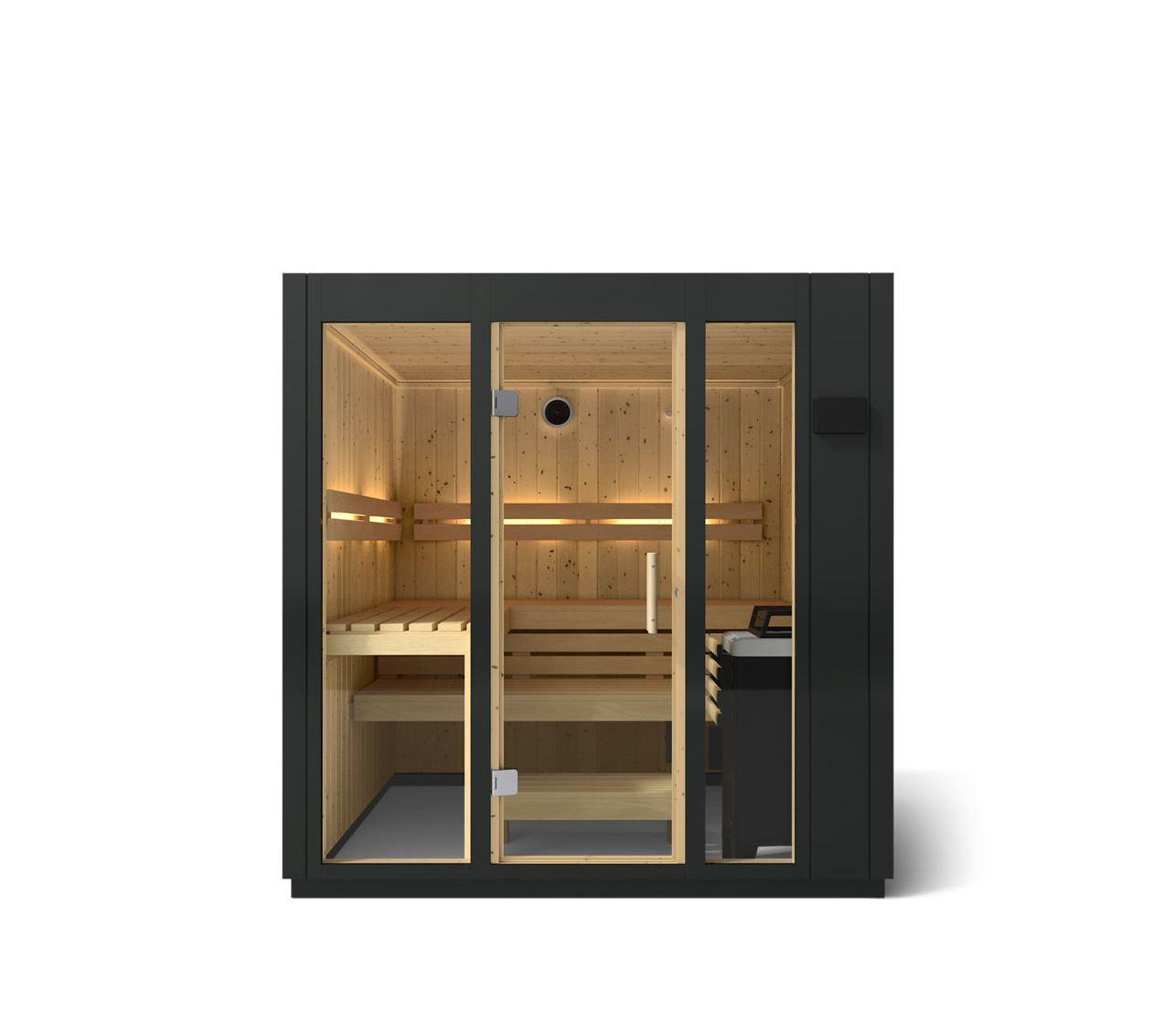 Kohler C1 5-Person Indoor Sauna – Graphite Black, No Floor