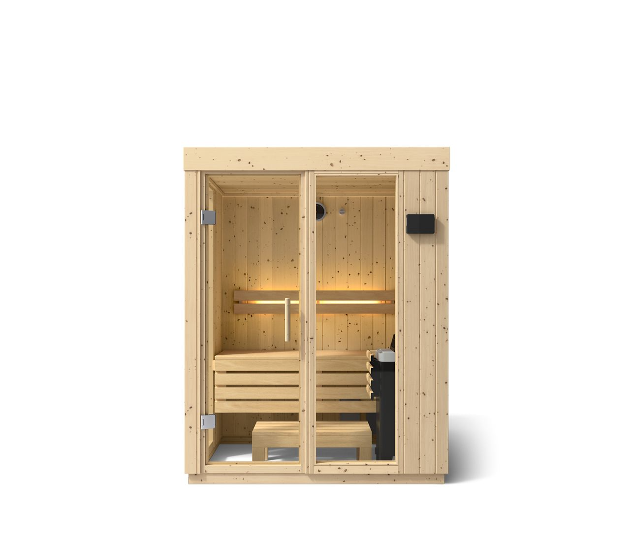 Kohler C1 Indoor 2-Person Sauna in Scandinavian Spruce – No Floor