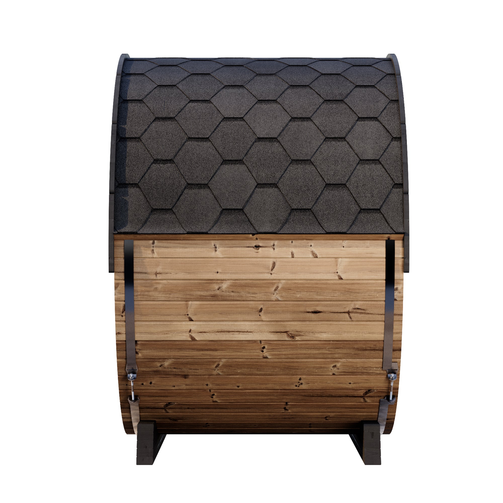 SaunaLife EE6G Barrel Sauna | 4 Person Glass-Front Outdoor