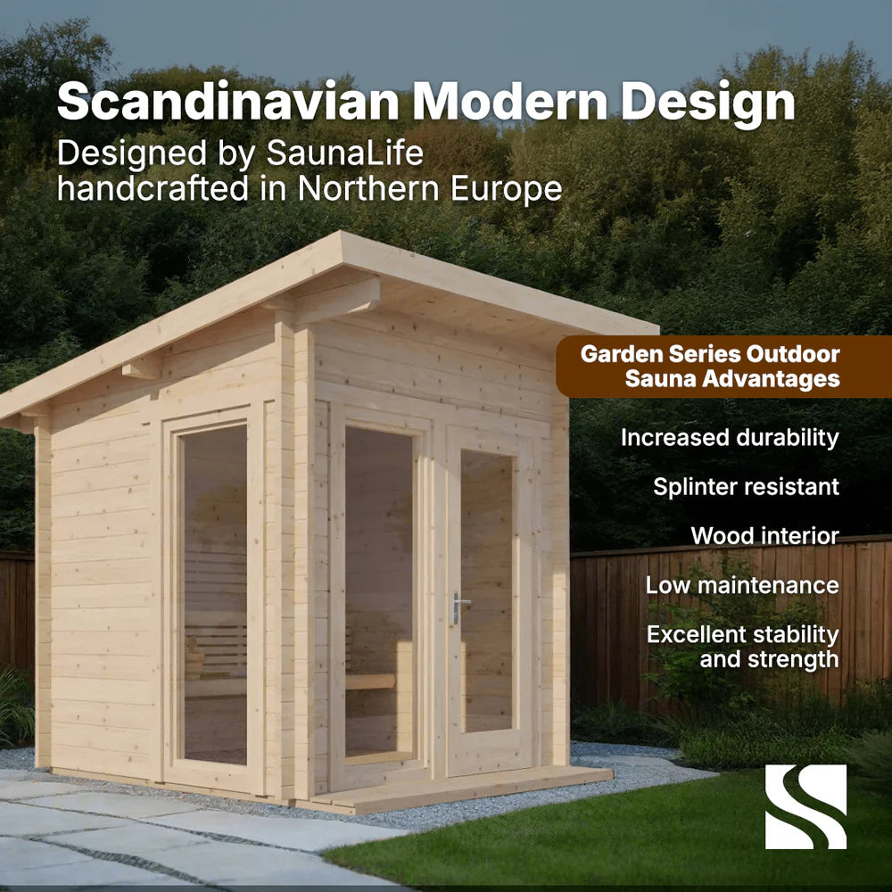 SaunaLife G4 Outdoor Sauna | 6 Person Garden Series Kit