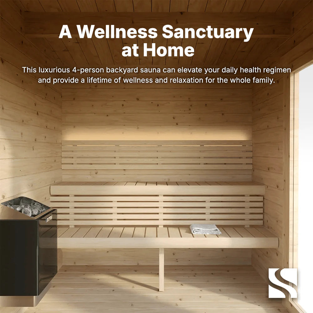 SaunaLife G4 Outdoor Sauna | 6 Person Garden Series Kit