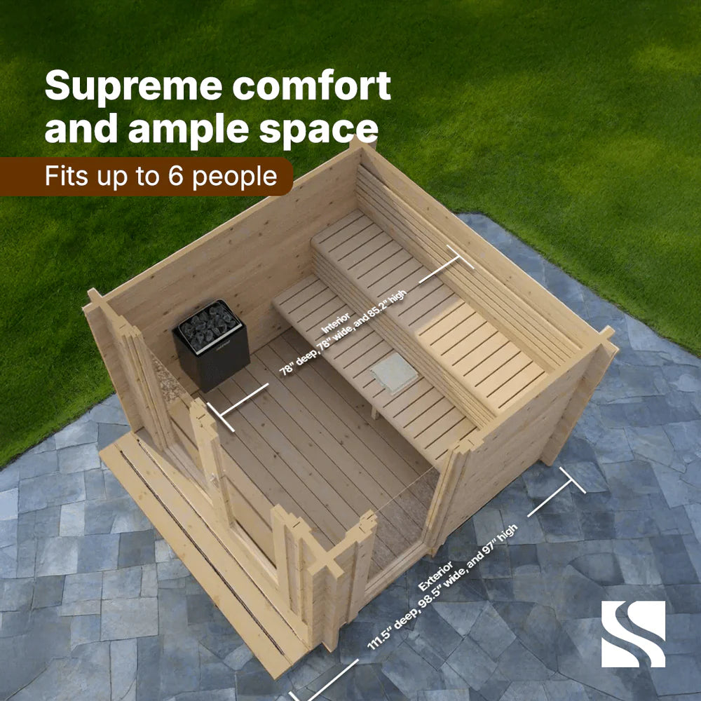 SaunaLife G4 Outdoor Sauna | 6 Person Garden Series Kit