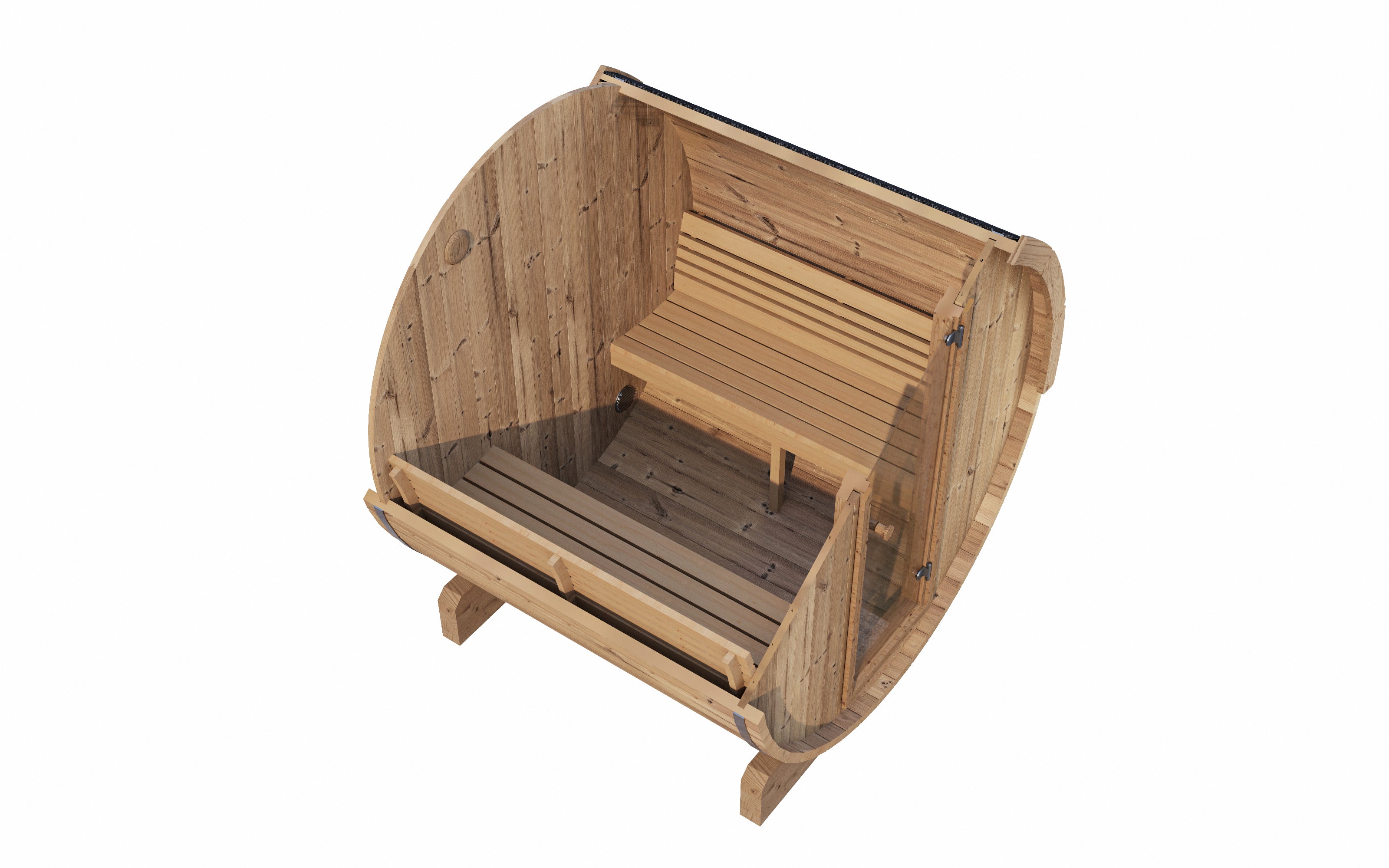 SaunaLife E7w Barrel Sauna | 4 Person Outdoor with Window