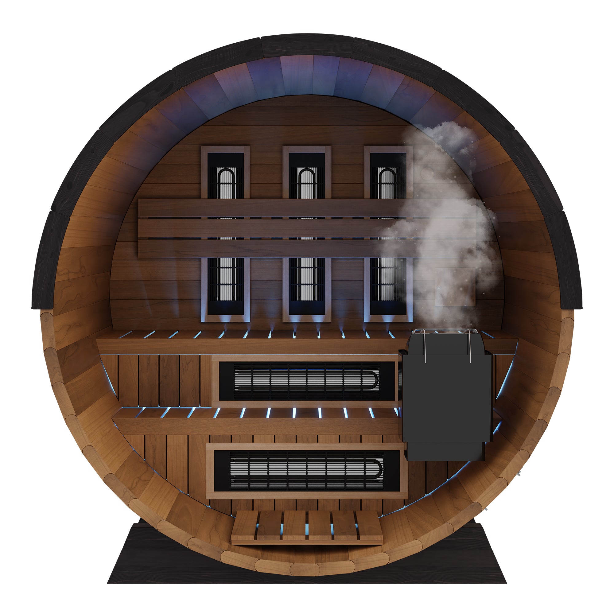 Finnmark FD-6 Outdoor Cedar Barrel Sauna | 4 Person Hybrid Near & Far