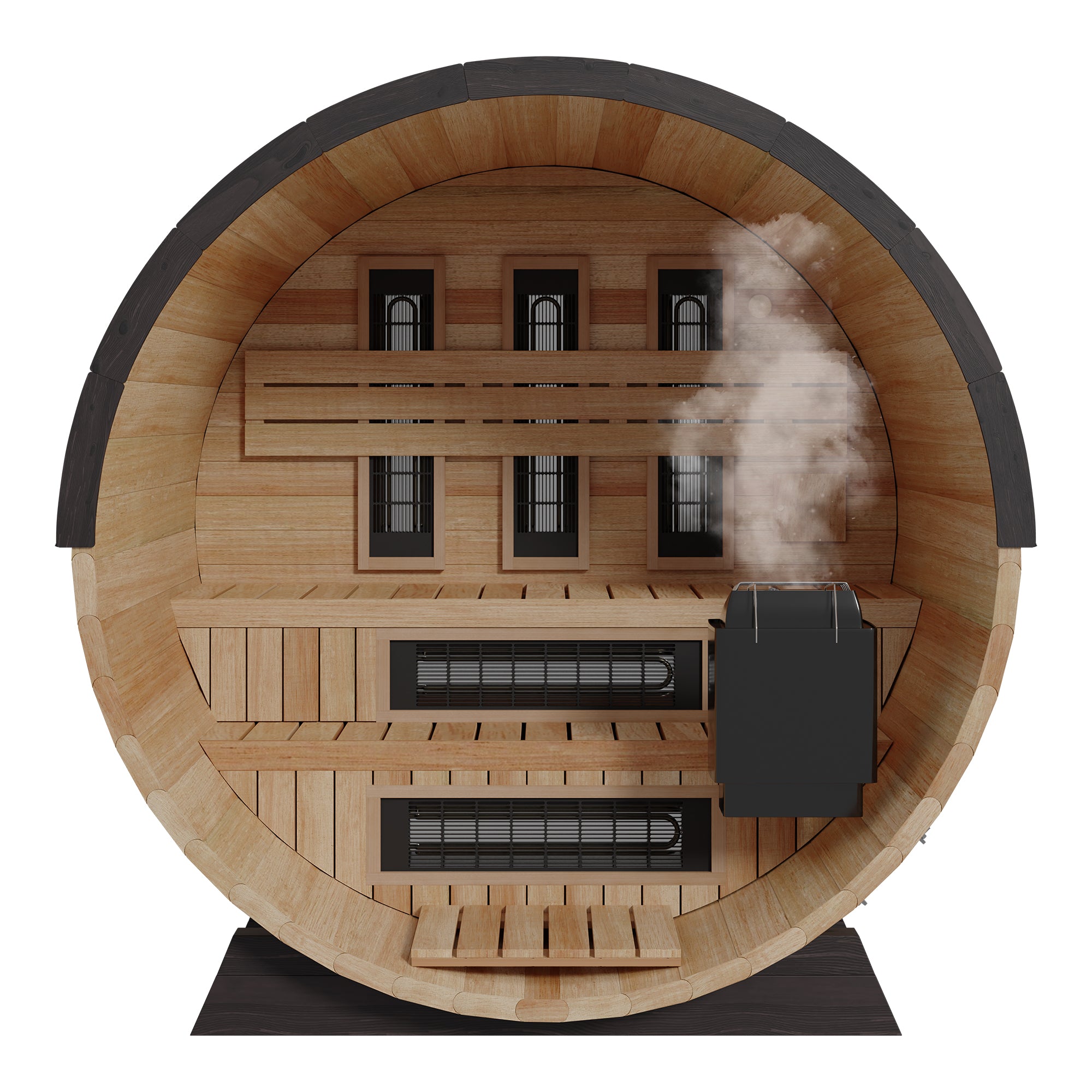 Finnmark FD-7 Outdoor Barrel Sauna | 4 Person Hybrid Thermo-Aspen