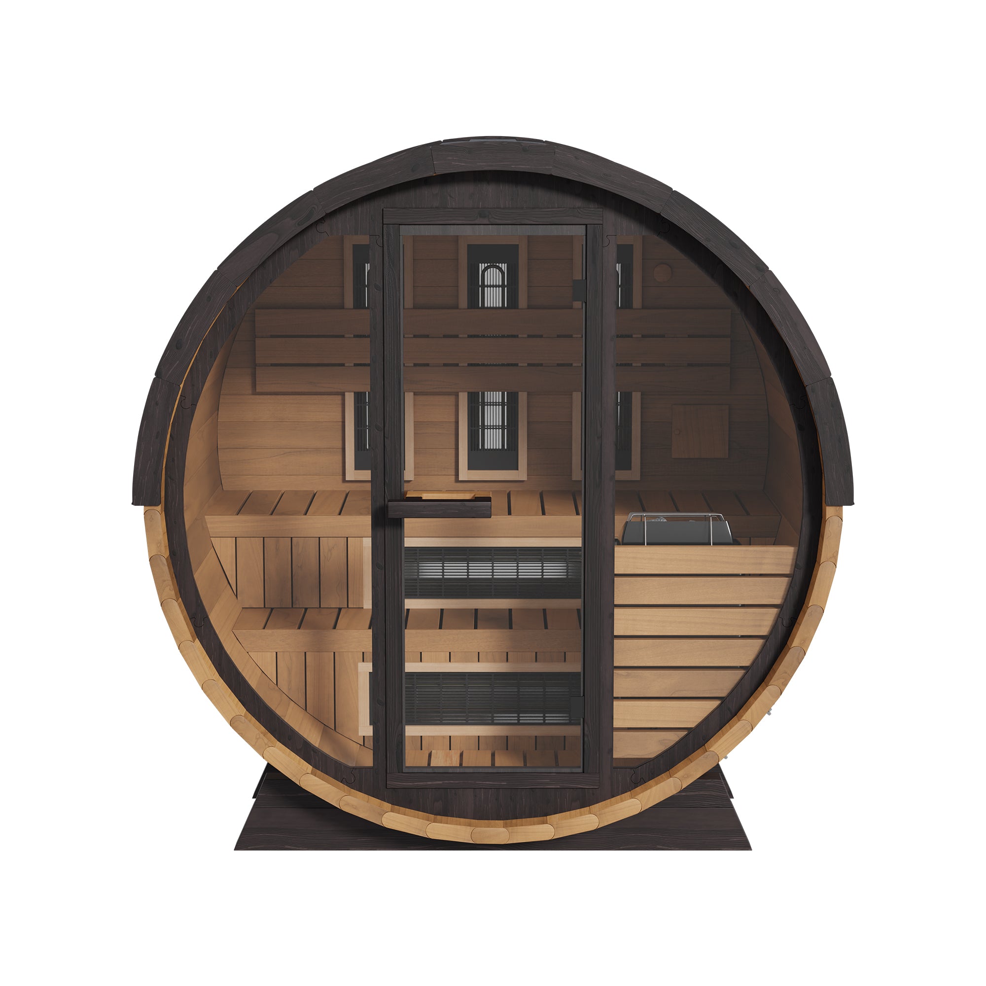 Finnmark FD-6 Outdoor Cedar Barrel Sauna | 4 Person Hybrid Near & Far