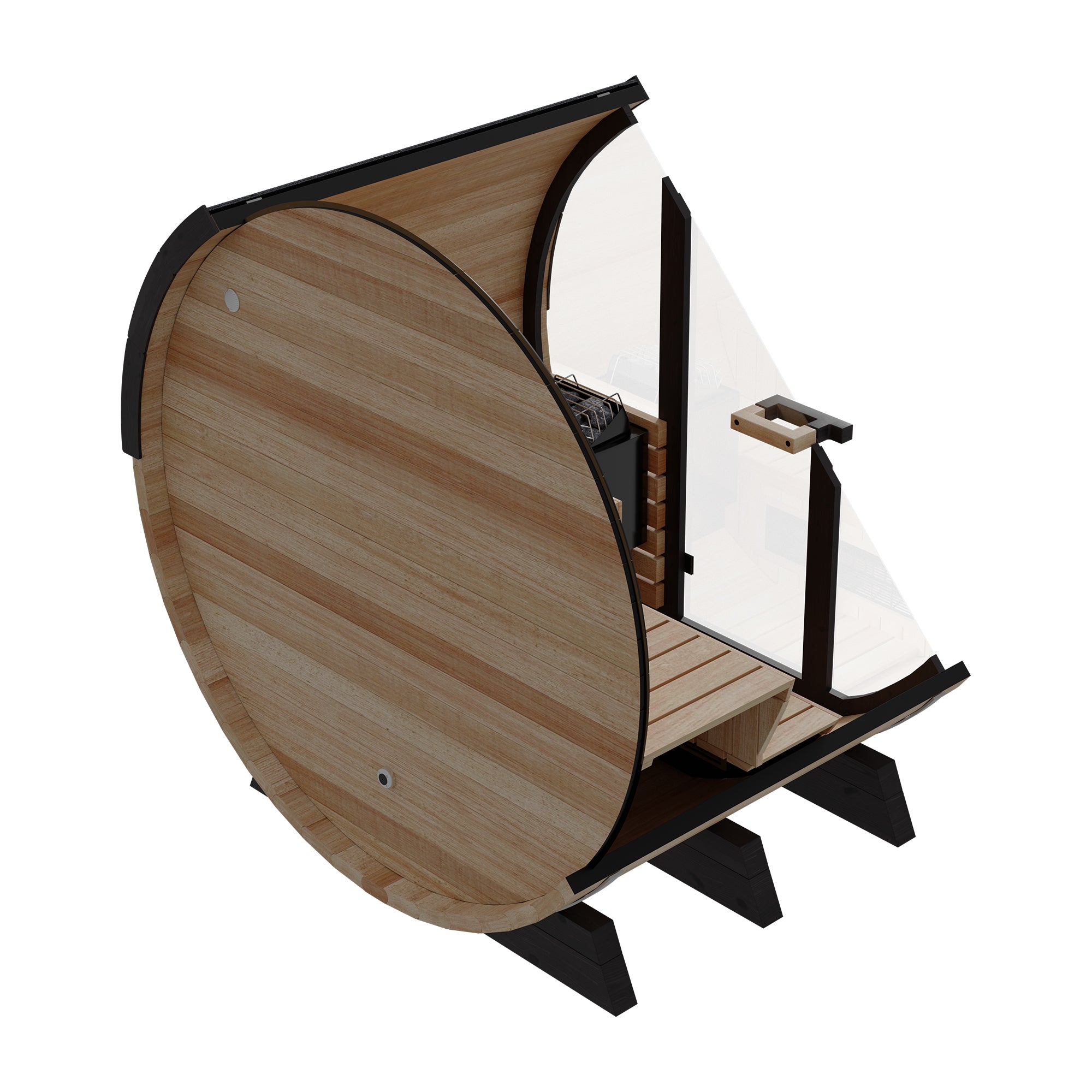 Finnmark FD-7 Outdoor Barrel Sauna | 4 Person Hybrid Thermo-Aspen