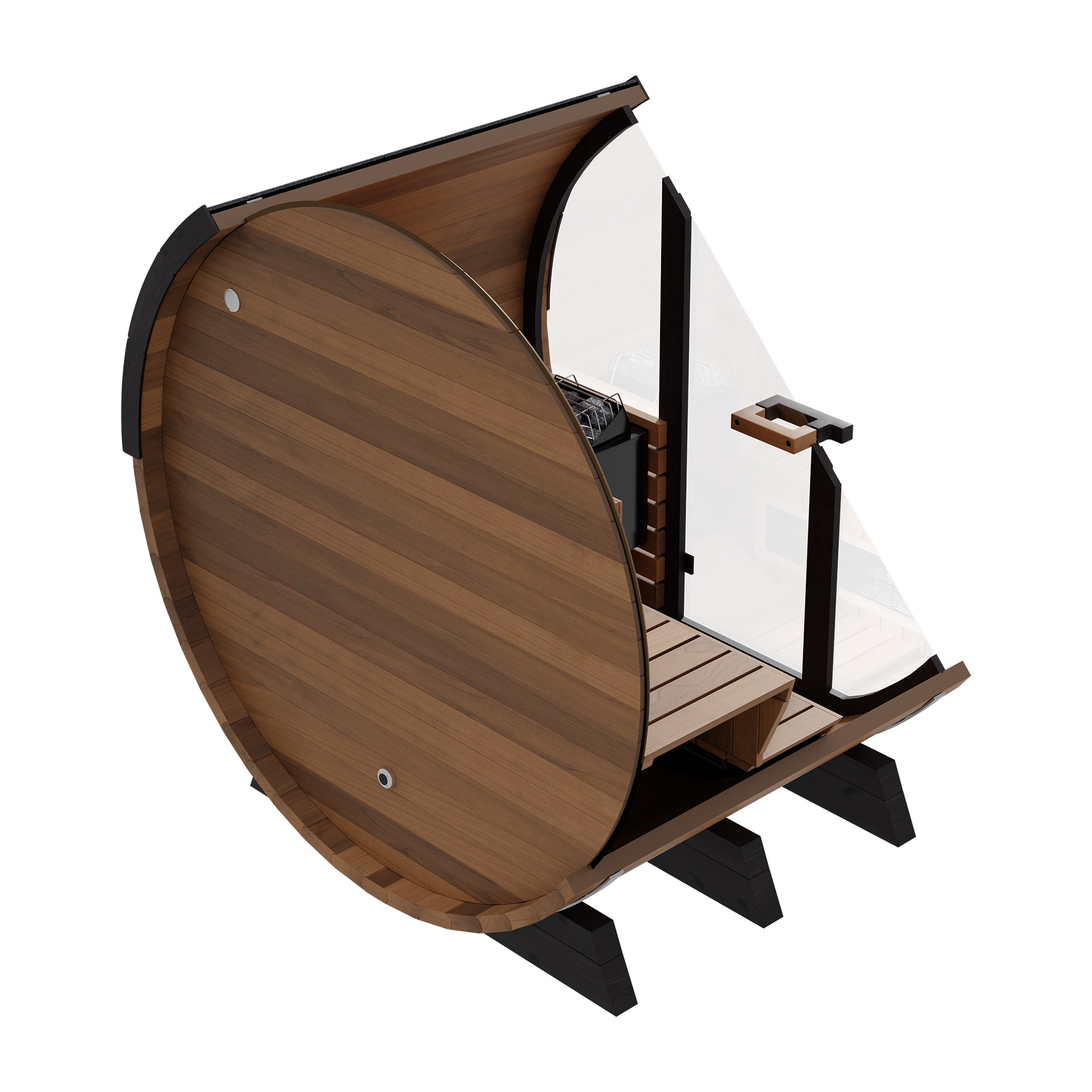 Finnmark FD-6 Outdoor Cedar Barrel Sauna | 4 Person Hybrid Near & Far