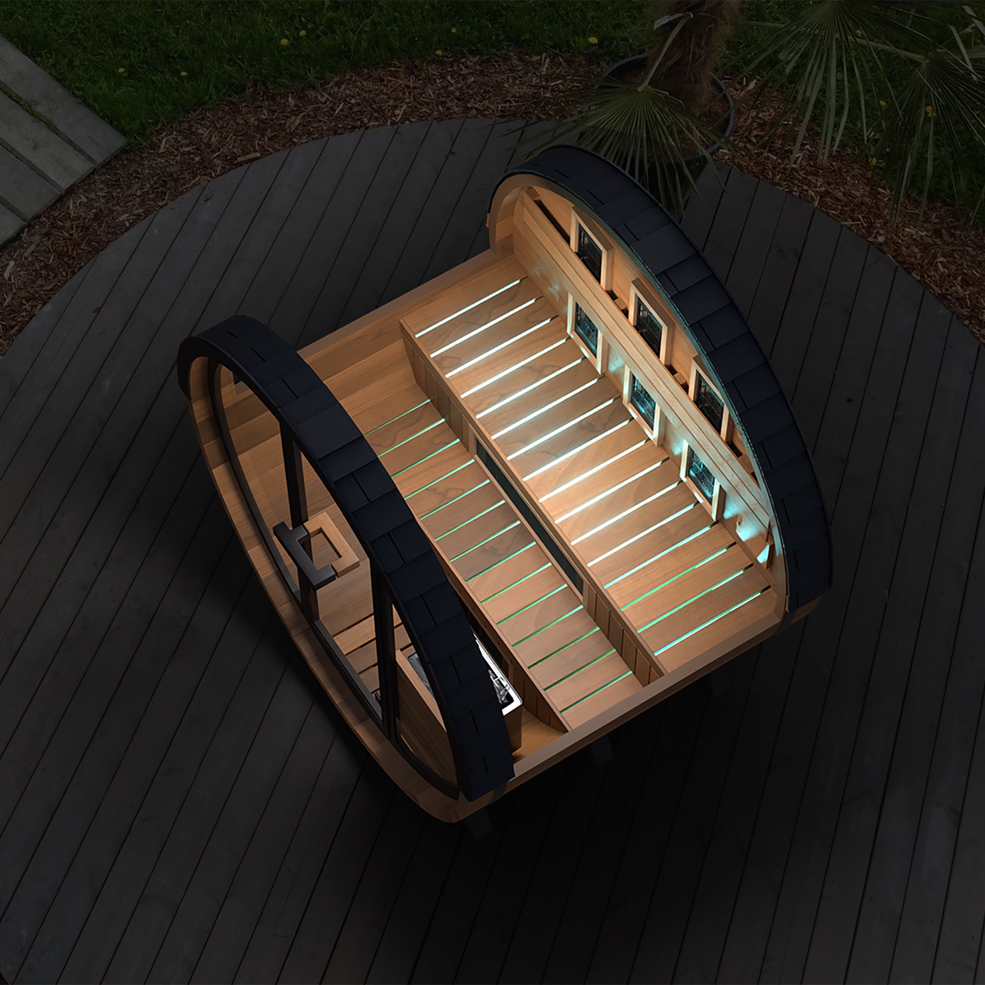 Finnmark FD-6 Outdoor Cedar Barrel Sauna | 4 Person Hybrid Near & Far