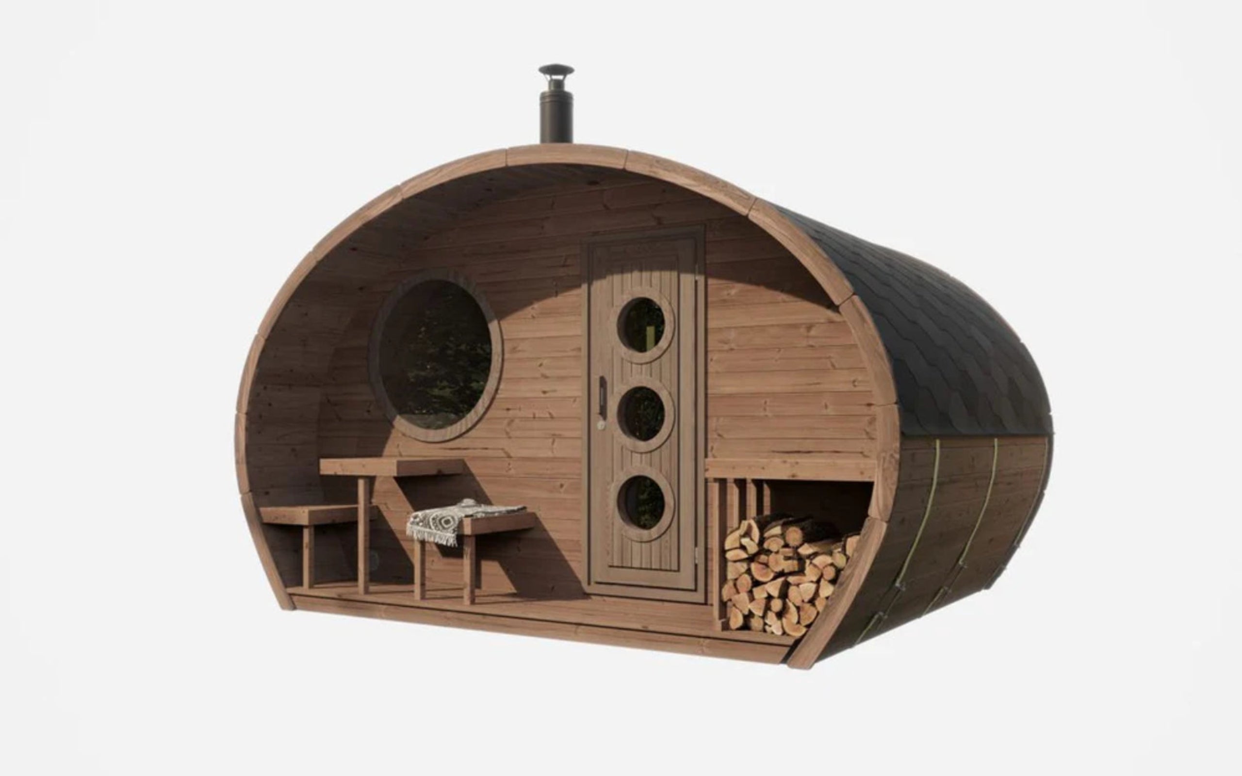 SaunaLife G11 Outdoor Sauna | 8 Person 2-Room Garden Suite