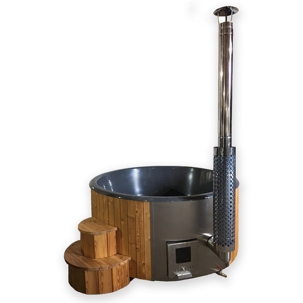 SaunaLife S4N Wood-Fired Hot Tub | 6-Person Thermo-Spruce Spa