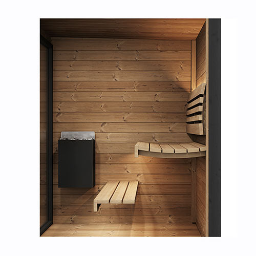 SaunaLife GL4 Outdoor Sauna | 4 Person Thermo-Spruce Luxury Kit