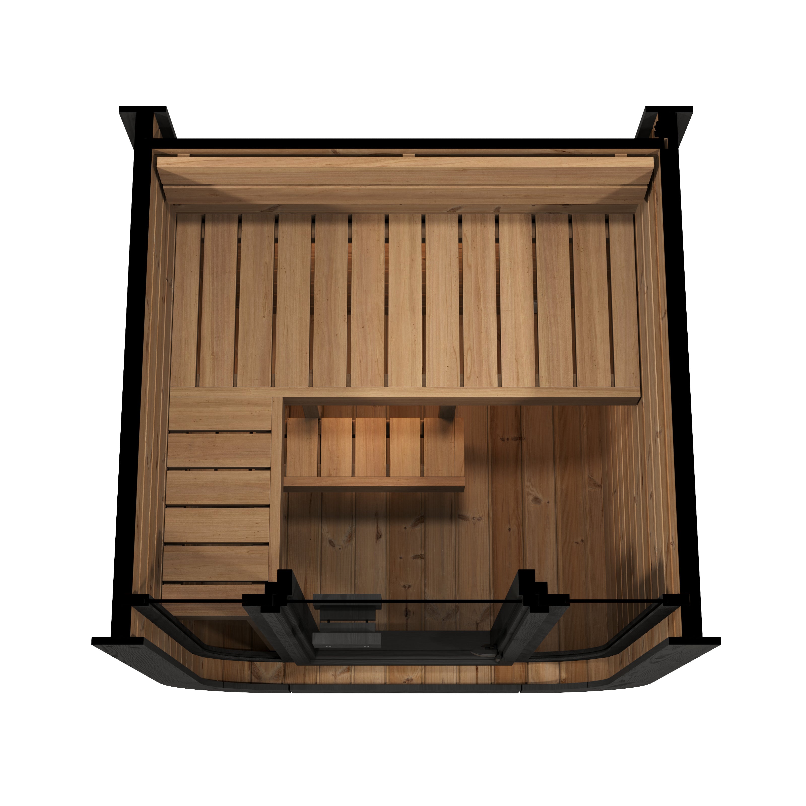 SaunaLife CL3G Outdoor Cube Sauna – 1-2 Person Thermo-Spruce Retreat