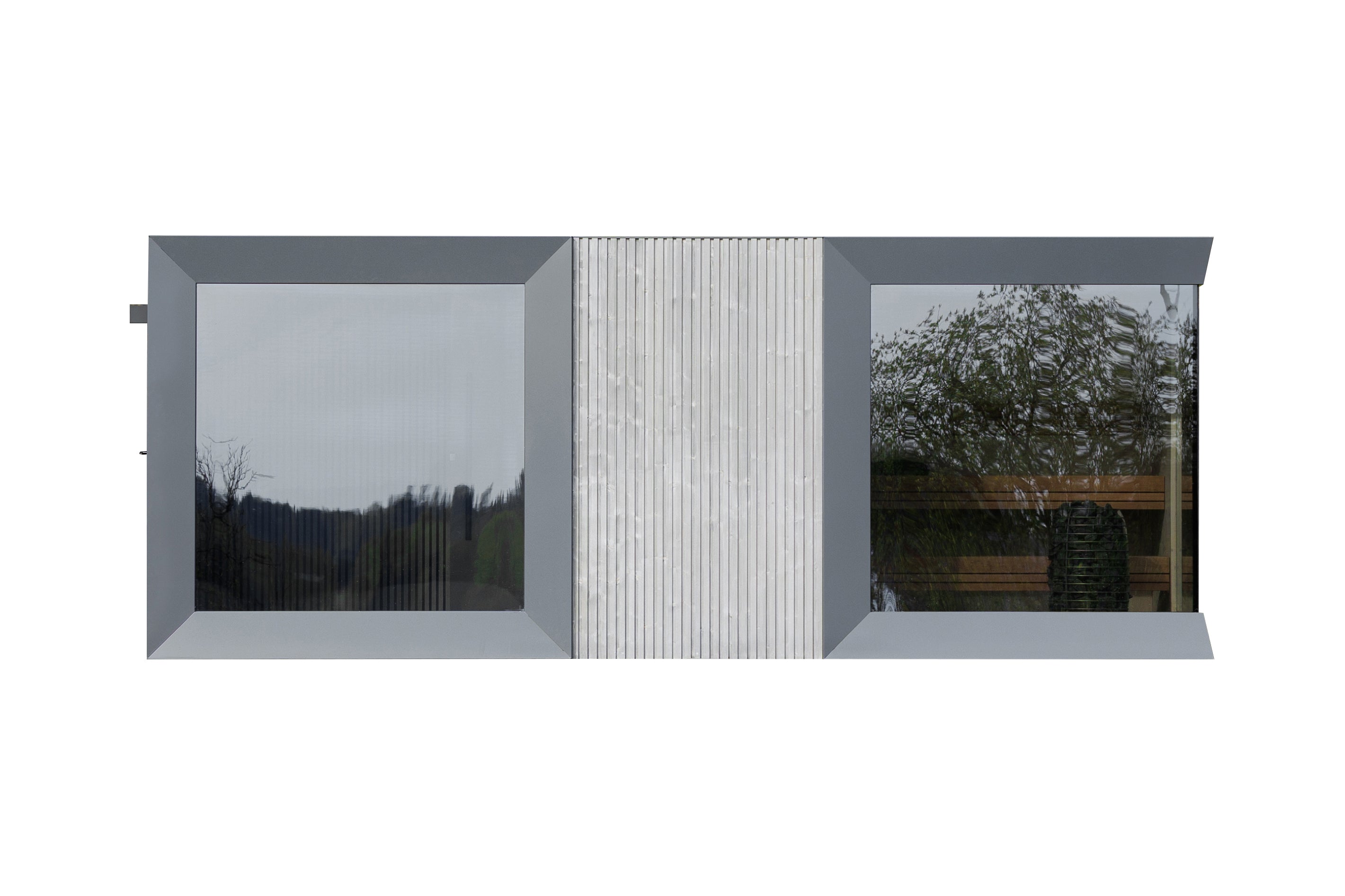 Genevas St. Moritz Light Gray – Luxury Pre-Assembled Outdoor Sauna with Lounge & Shower Cabin