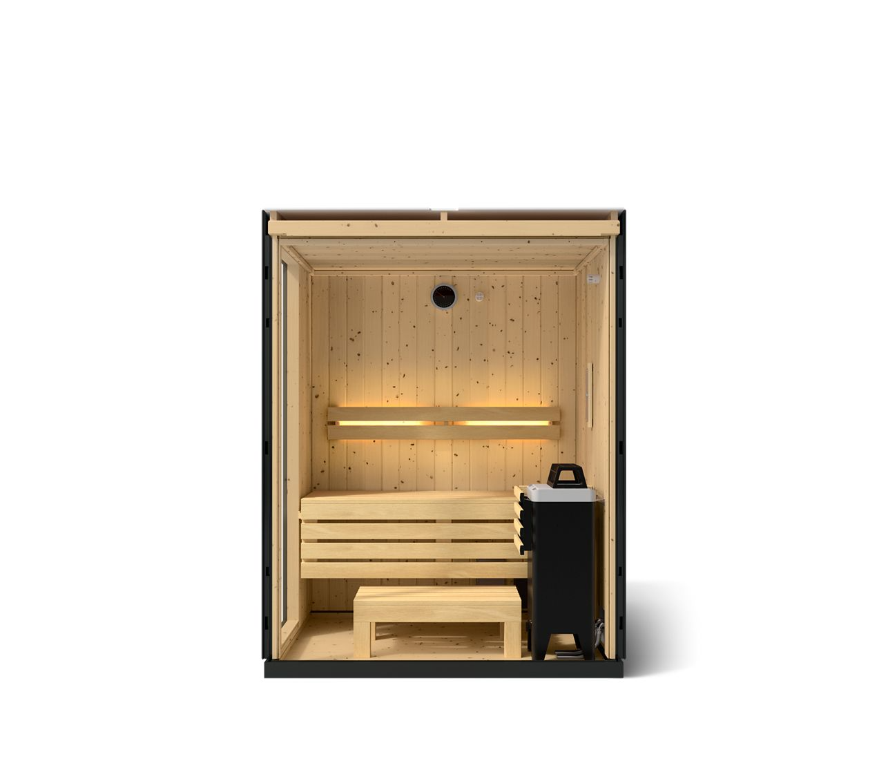 Kohler C1 2-Person Indoor Sauna – Graphite Black, With Floor