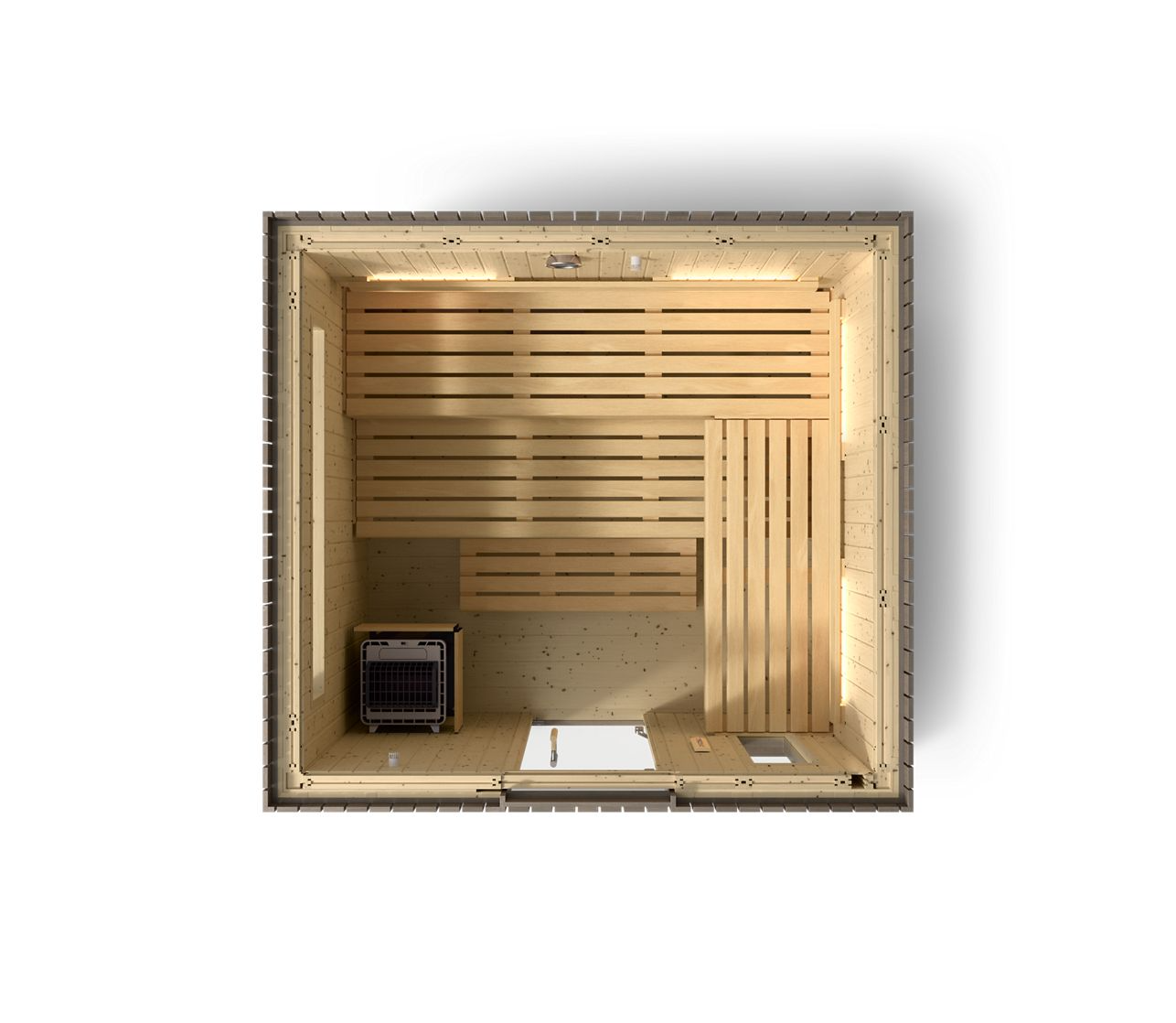 Kohler C2 Outdoor Sauna in Weathered Grey Spruce – 6 Person