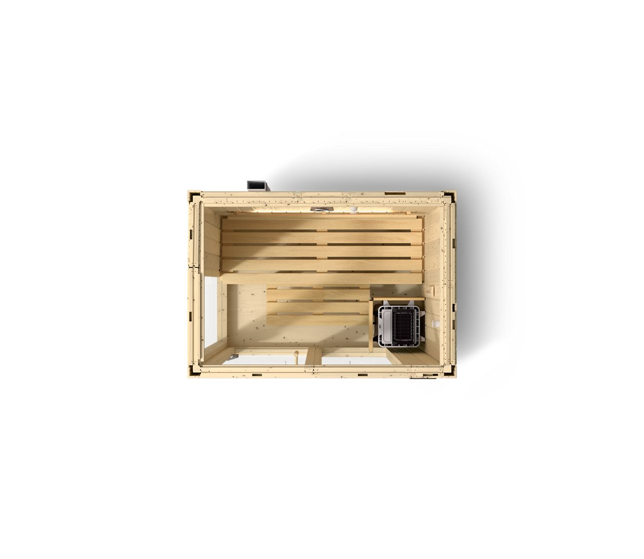 Kohler C1 Indoor 2-Person Scandinavian Spruce Sauna with Floor & FERO Heater