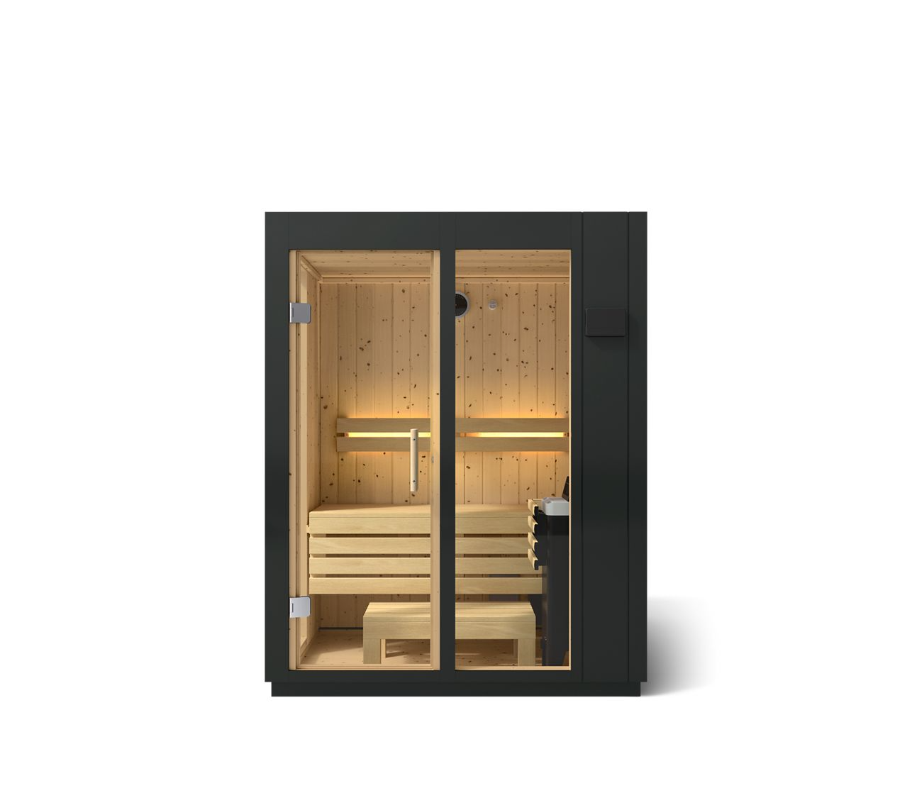 Kohler C1 2-Person Indoor Sauna – Graphite Black, With Floor