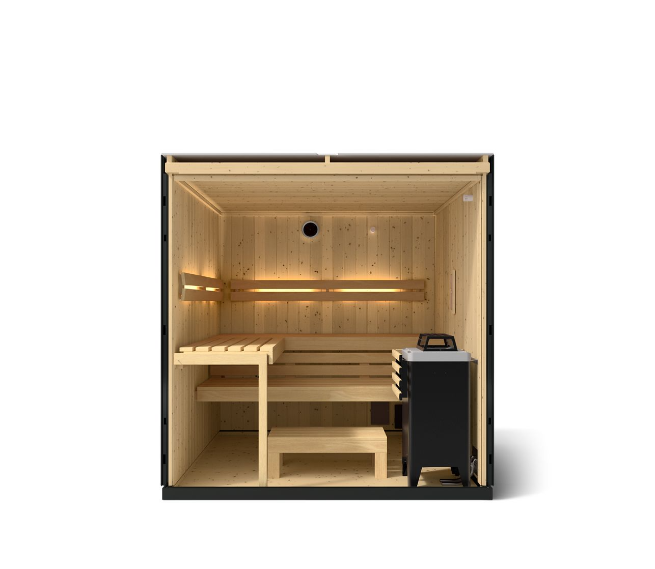 Kohler C1 5-Person Indoor Sauna – Graphite Black, With Floor