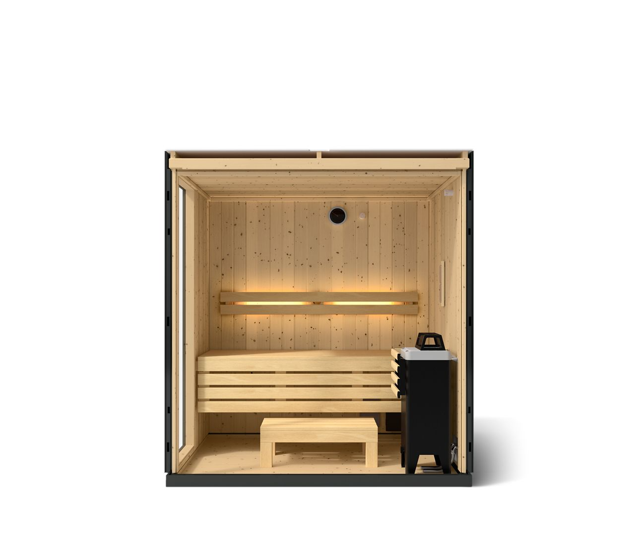 Kohler C1 3-Person Indoor Sauna with Floor, Graphite Grey Spruce