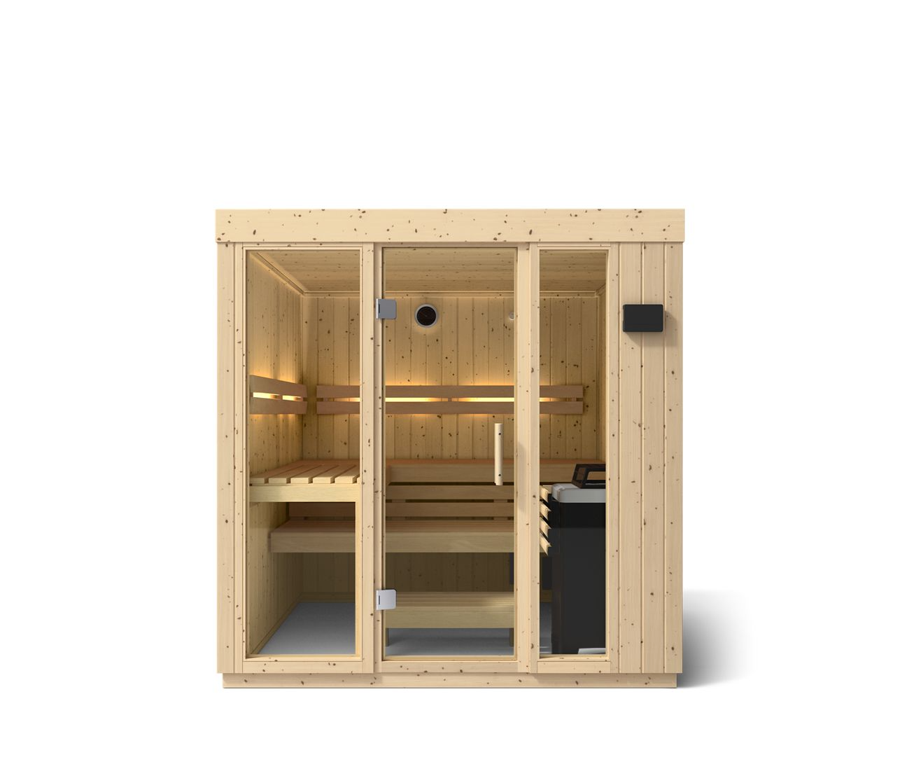 Kohler C1 5-Person Indoor Sauna – Scandinavian Spruce, No Floor