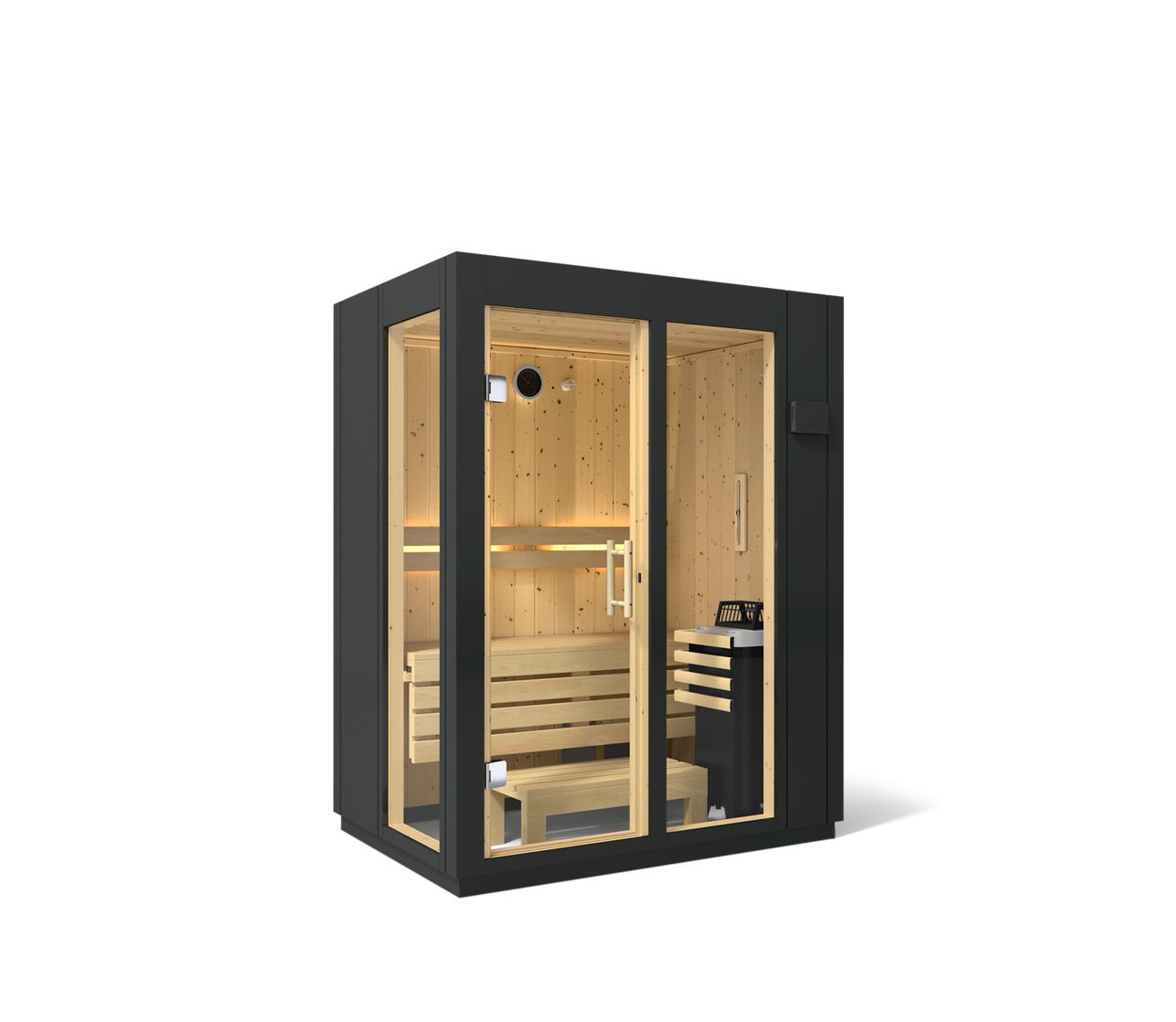 Kohler C1 2-Person Indoor Sauna – Graphite Black, No Floor